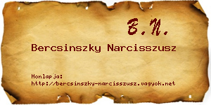 Bercsinszky Narcisszusz névjegykártya